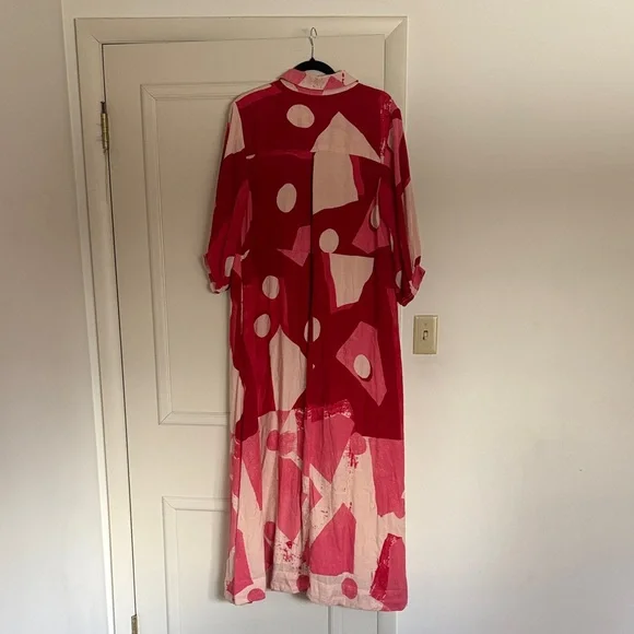 Anthropologie Maeve The Mona Linen Shirt Maxi Dress SZ M - Picture 12 of 13